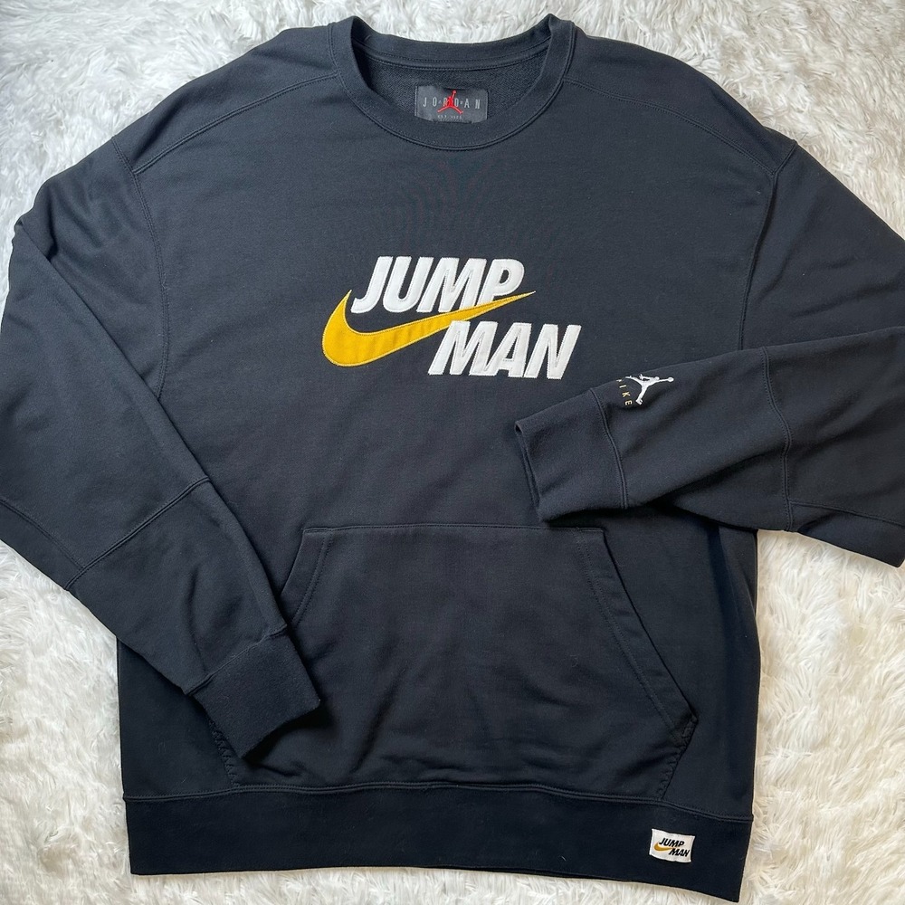Nike Air Jordan Sweater Men XL Pullover Black Crewneck Pullover Jumpman DA7194